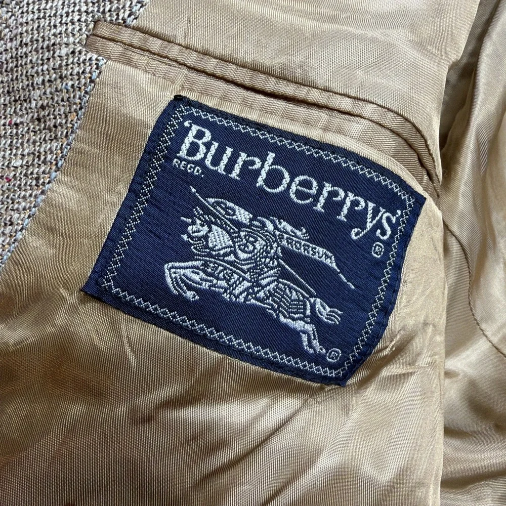 Vintage 1980s BURBERRY‎ Pure 100% Silk Tapestry Woven Sport Coat Blazer Mens 42
